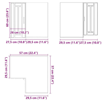 Kitchen Wall Corner Cabinet Lucca White Engineered Wood