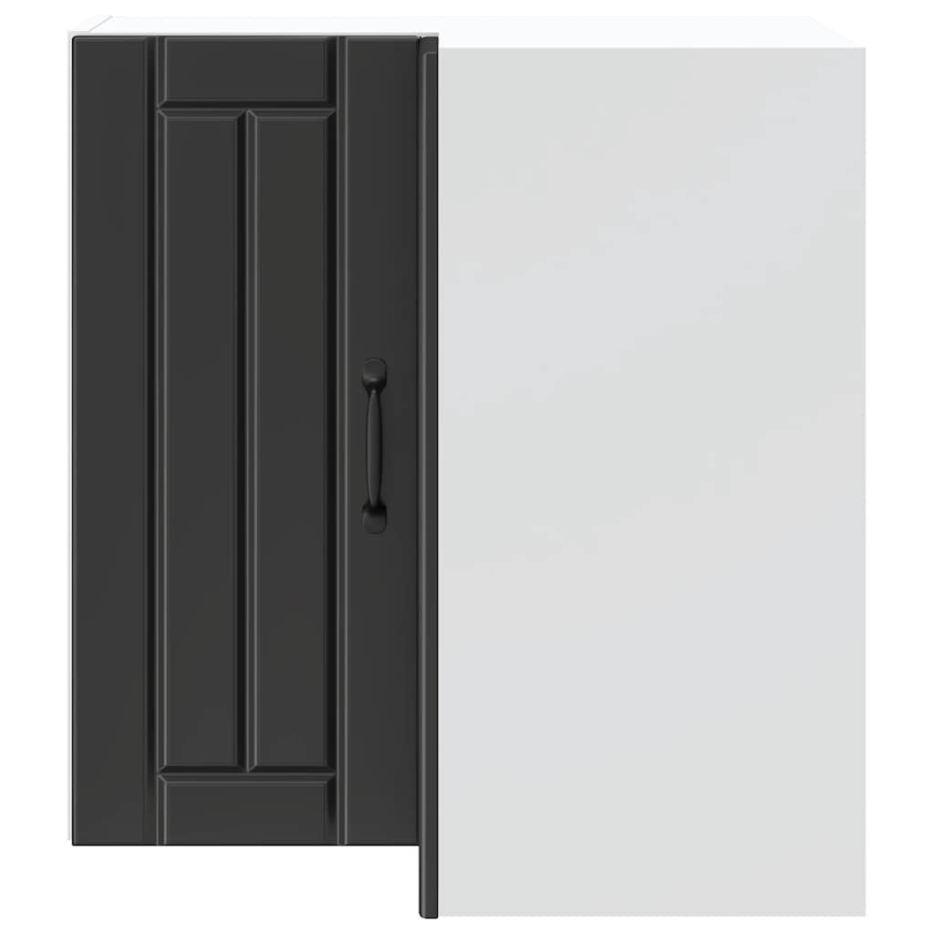 Kitchen Wall Corner Cabinet Lucca Black Engineered Wood