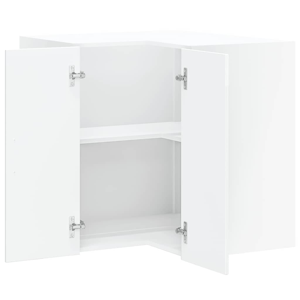 Kitchen Wall Corner Cabinet Lucca High Gloss White Engineered Wood