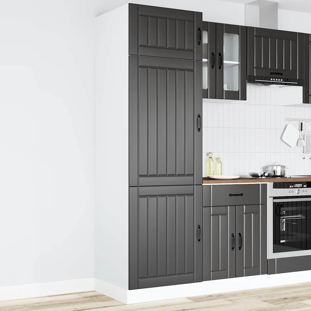 Kitchen Cupboard Lucca Black Engineered Wood