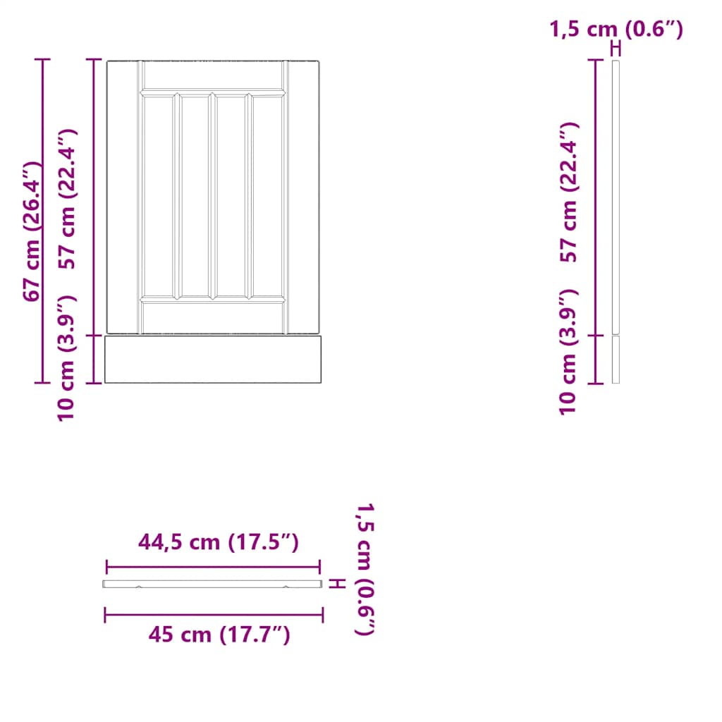 Dishwasher Panel Lucca High Gloss White Engineered Wood