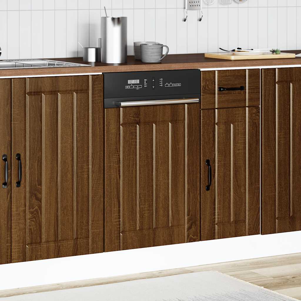 Dishwasher Panel Lucca Brown Oak Engineered Wood