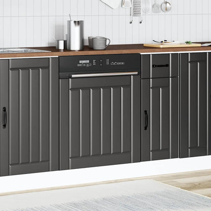 Dishwasher Panel Lucca Black Engineered Wood