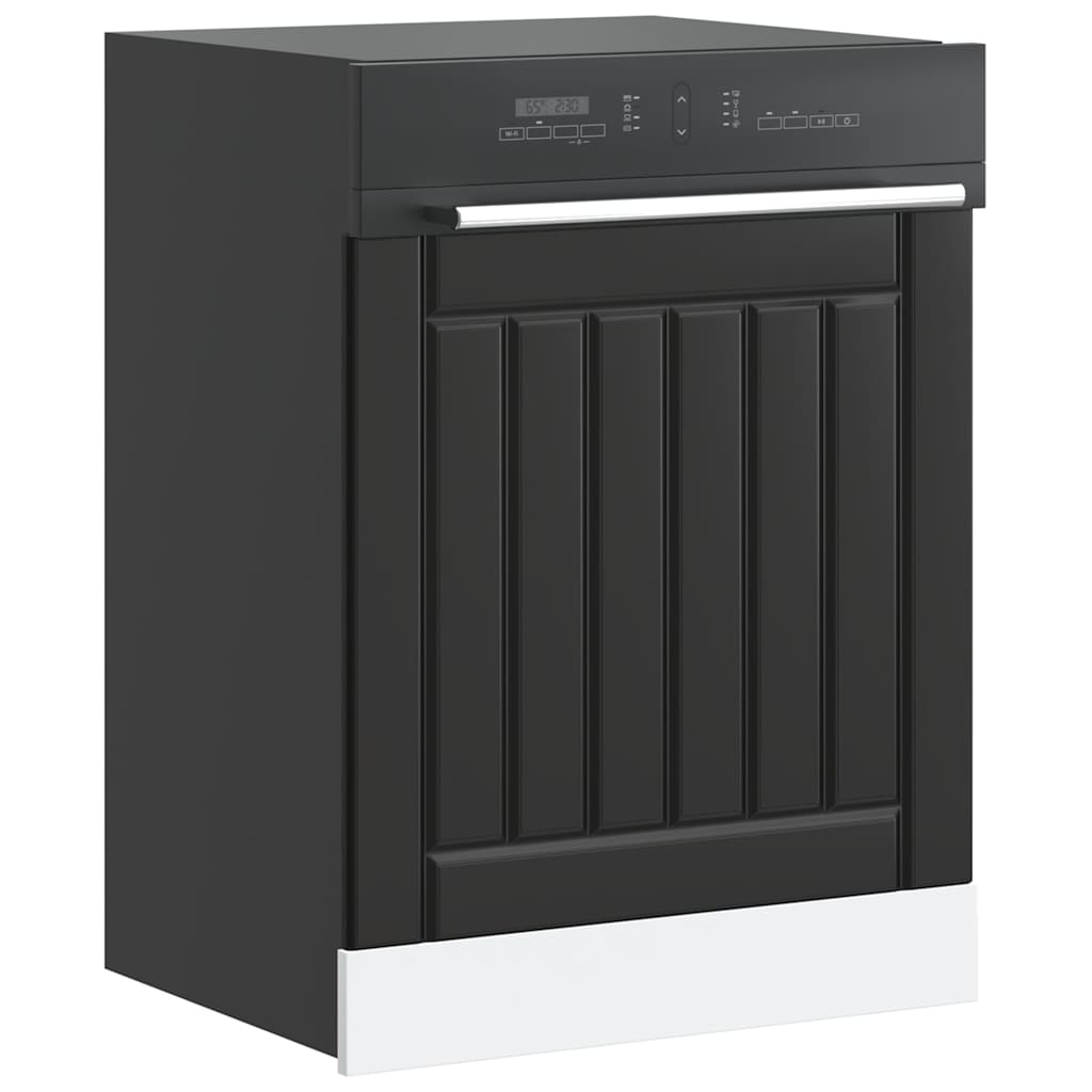 Dishwasher Panel Lucca Black Engineered Wood