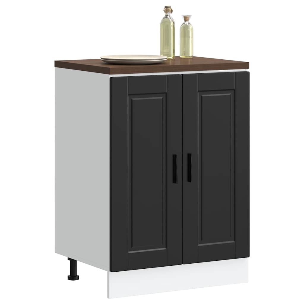 Kitchen Base Cabinet Porto Black Engineered Wood