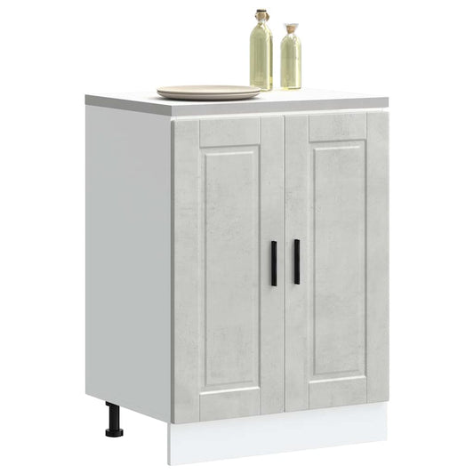 Kitchen Base Cabinet Porto Concrete Grey Engineered Wood