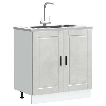 Sink Base Cabinet "Porto" Concrete Grey 80x46x81.5 cm Engineered Wood