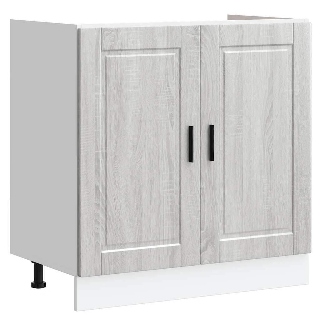 Sink Base Cabinet "Porto" Grey Sonoma 80x46x81.5 cm Engineered Wood