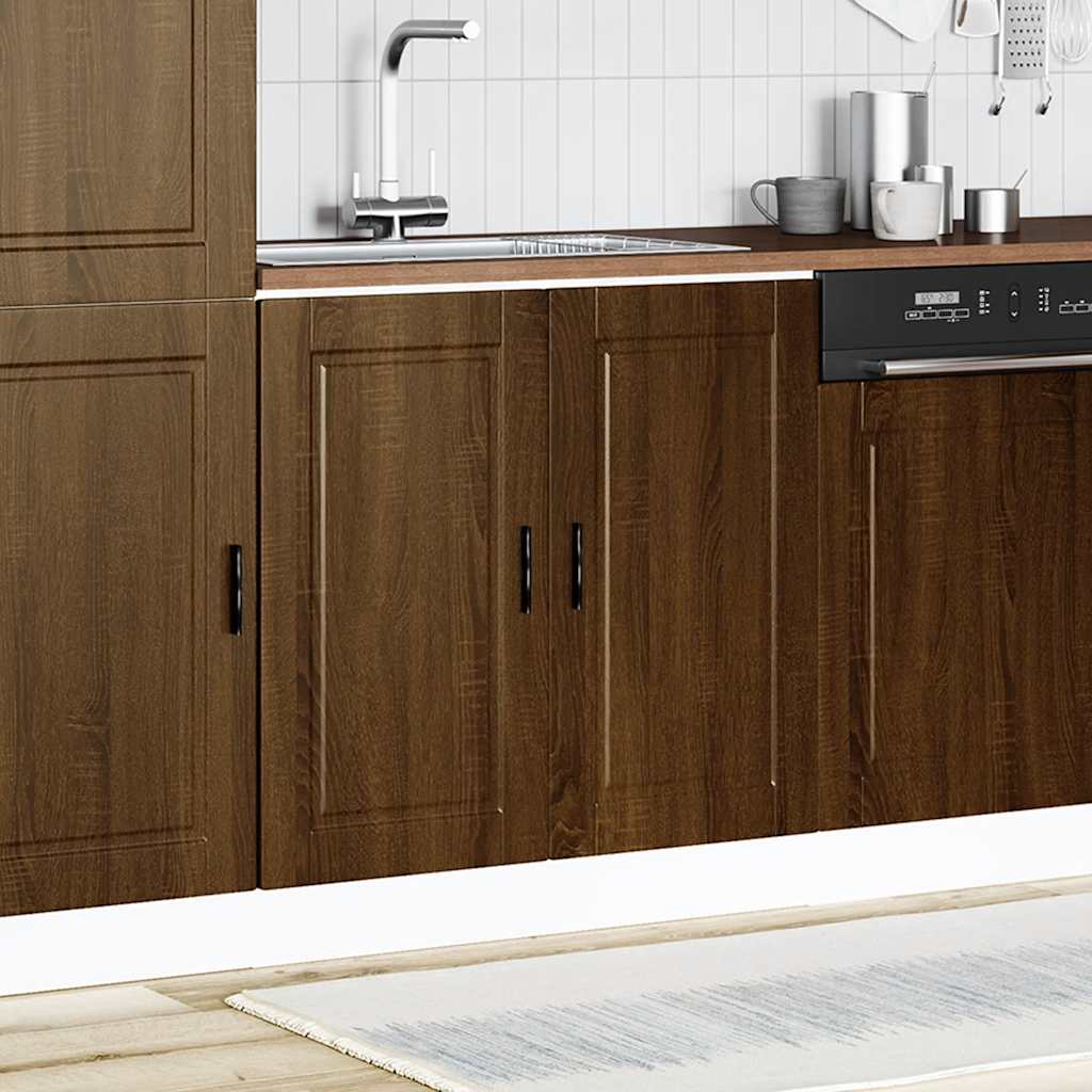 Sink Base Cabinet "Porto" Brown Oak 80x46x81.5 cm Engineered Wood