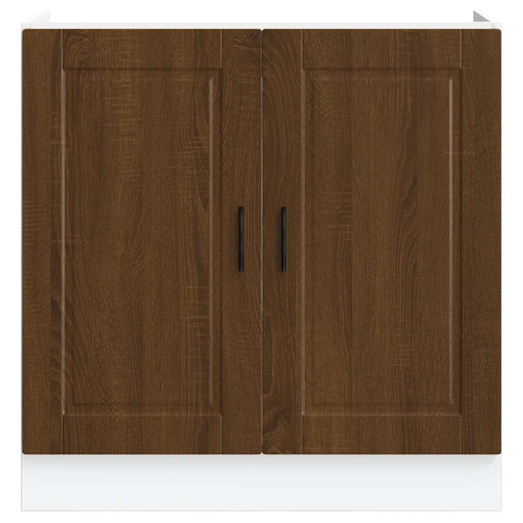 Sink Base Cabinet "Porto" Brown Oak 80x46x81.5 cm Engineered Wood