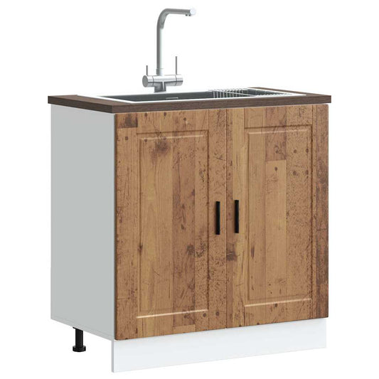 Sink Base Cabinet "Porto" Old Wood 80x46x81.5 cm Engineered Wood