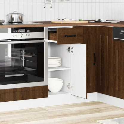 Kitchen Base Cabinet Porto Brown Oak Engineered Wood