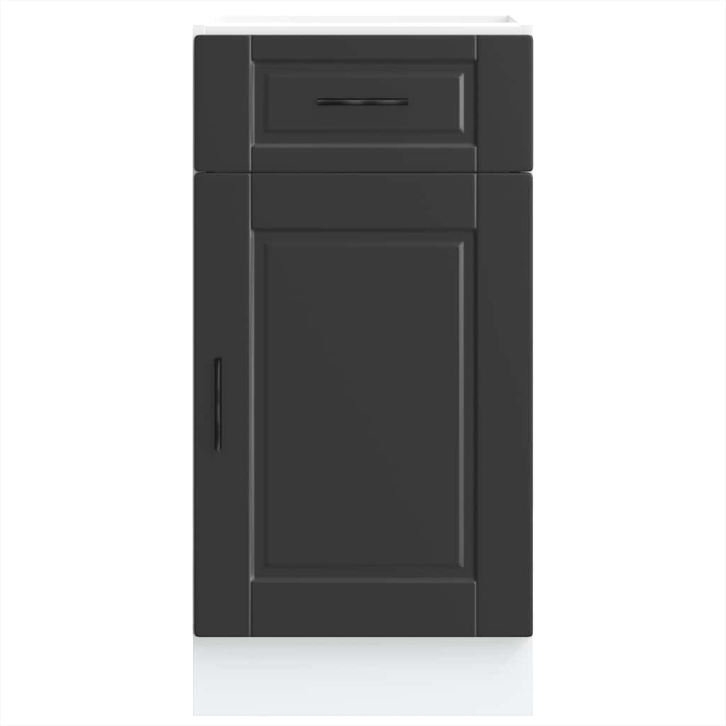 Kitchen Base Cabinet Porto Black Engineered Wood