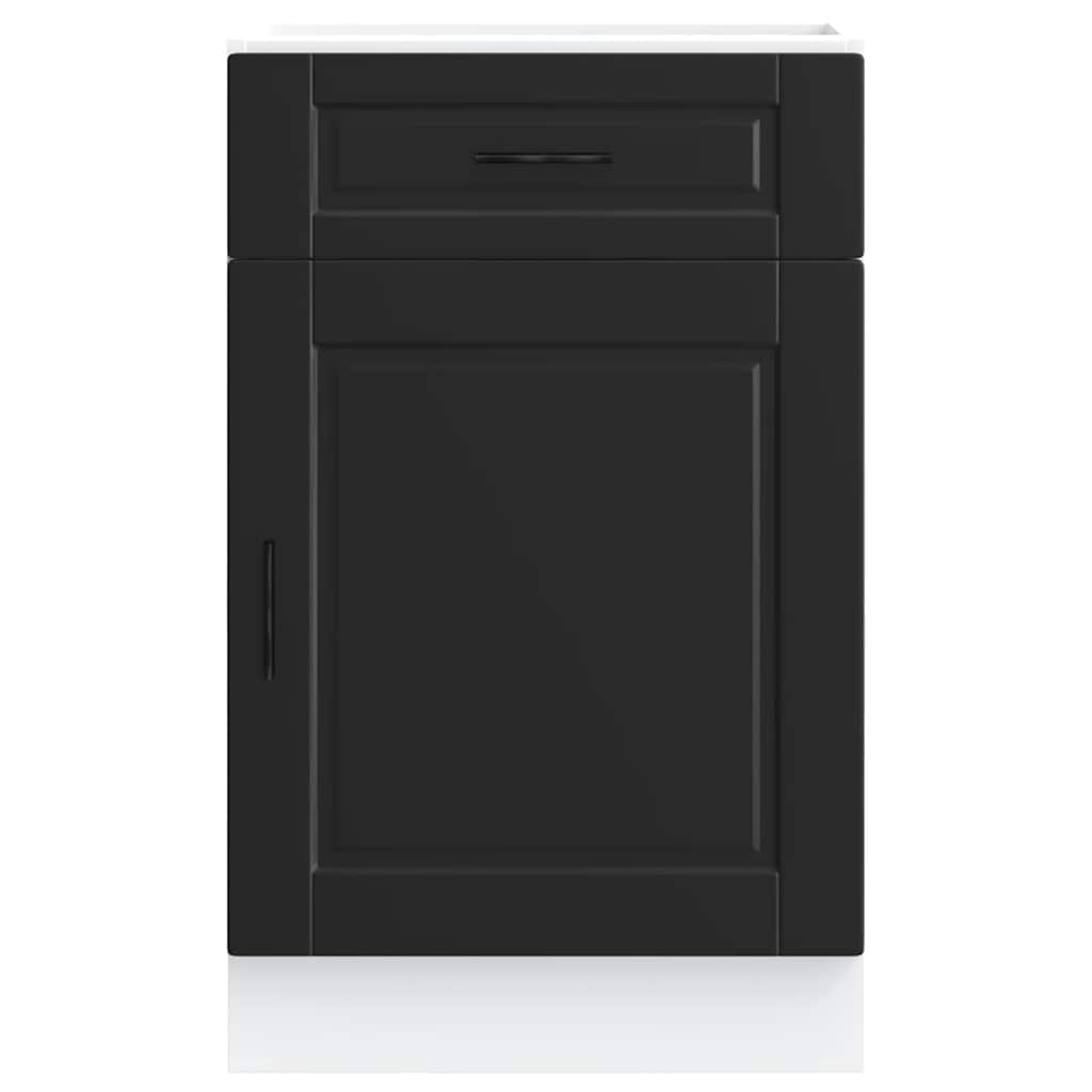 Kitchen Base Cabinet Porto Black Engineered Wood