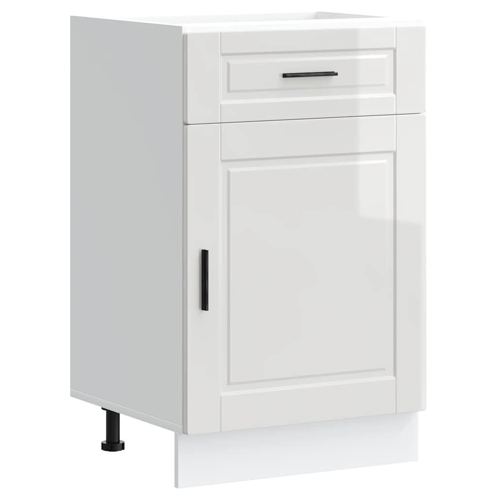 Kitchen Base Cabinet Porto High Gloss White Engineered Wood