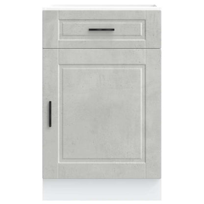 Kitchen Base Cabinet Porto Concrete Grey Engineered Wood