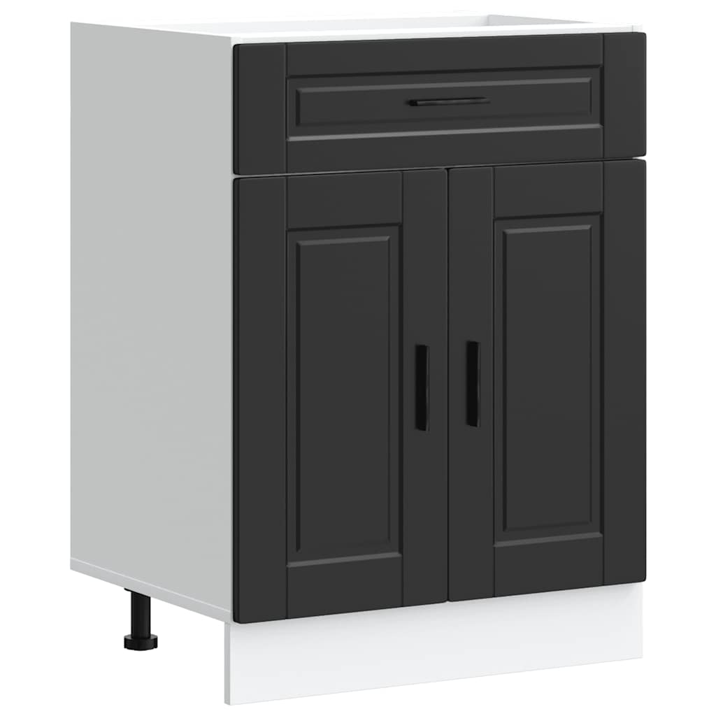 Kitchen Base Cabinet Porto Black Engineered Wood