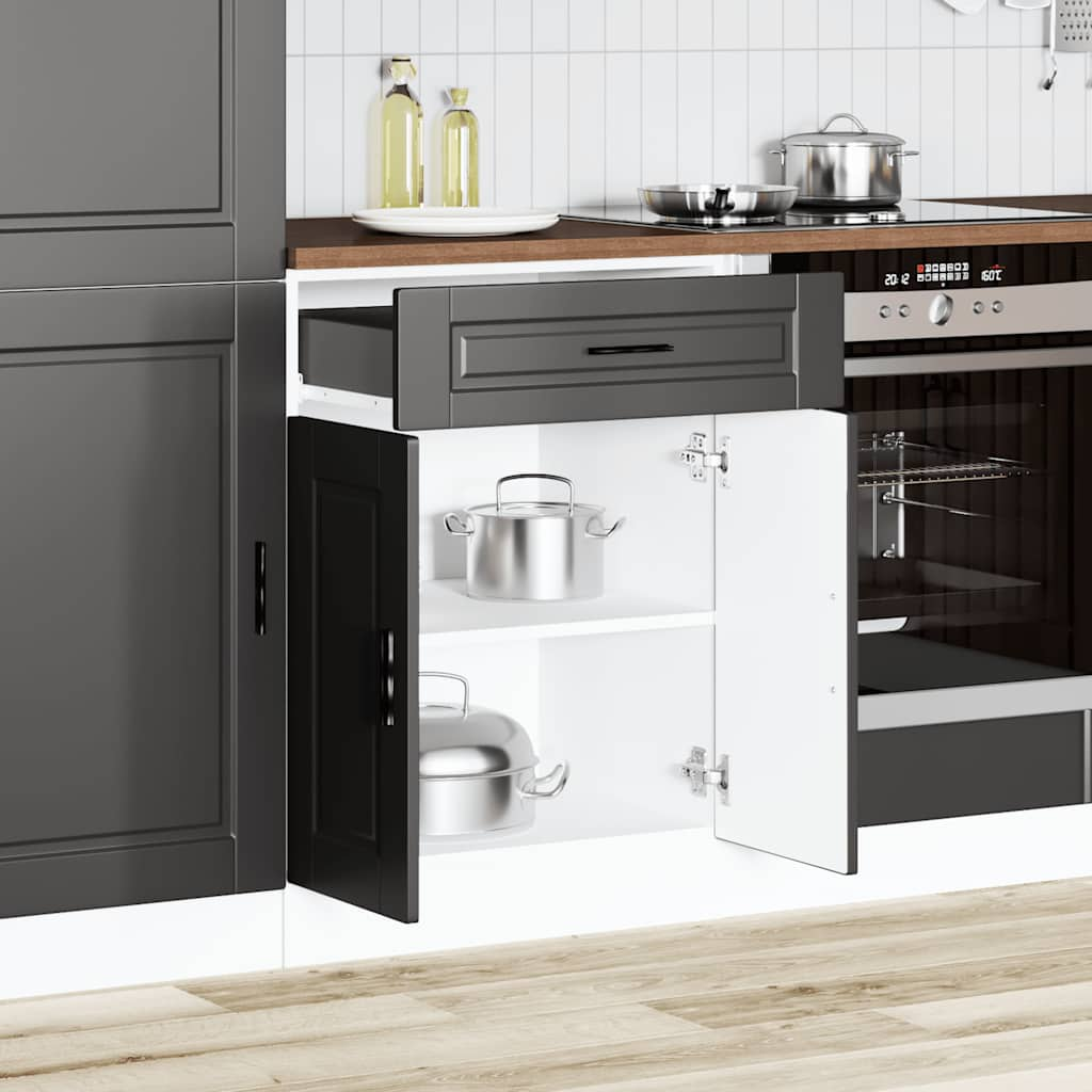 Kitchen Base Cabinet Porto Black Engineered Wood