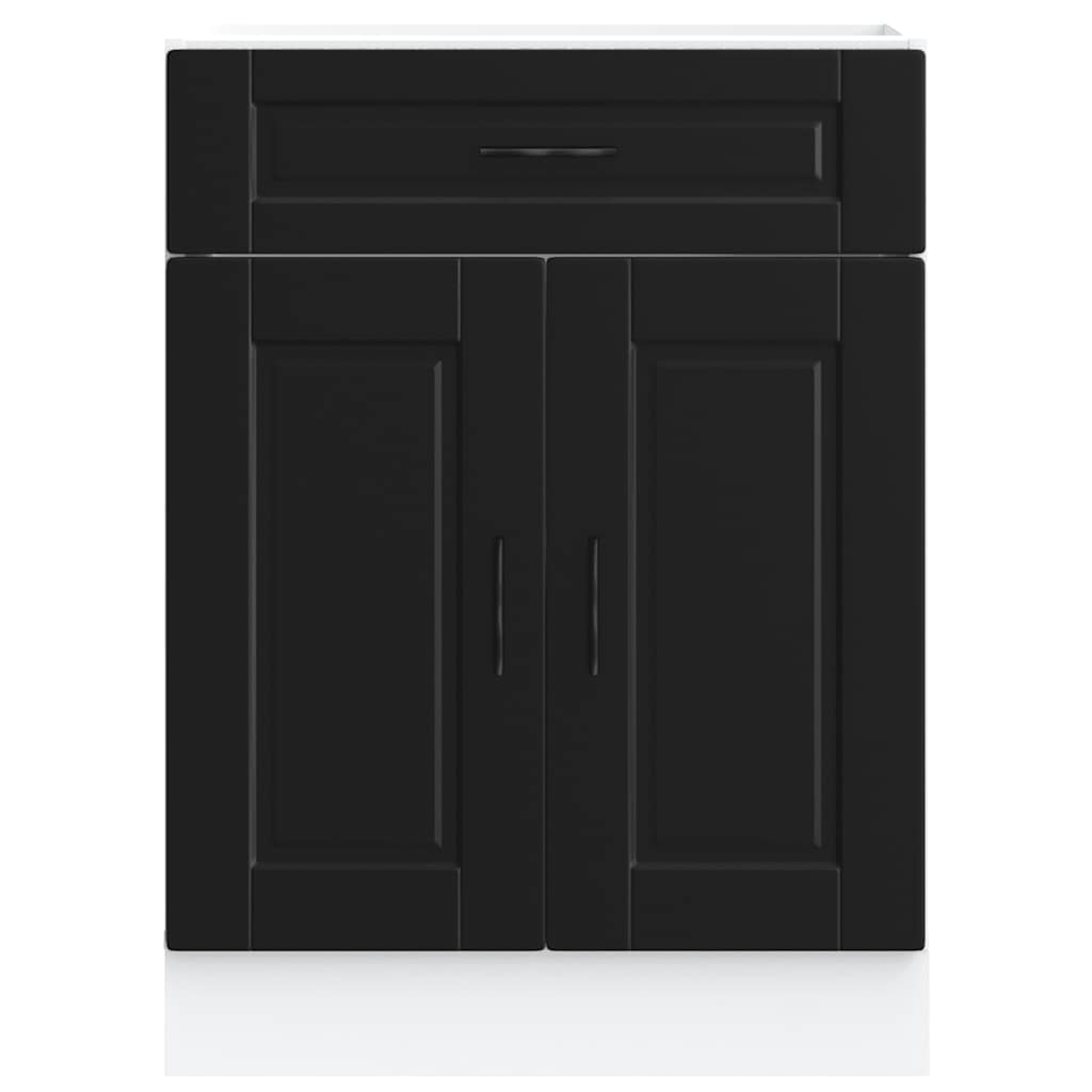 Kitchen Base Cabinet Porto Black Engineered Wood