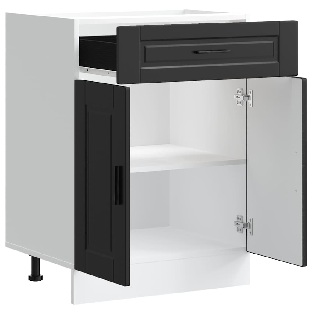 Kitchen Base Cabinet Porto Black Engineered Wood