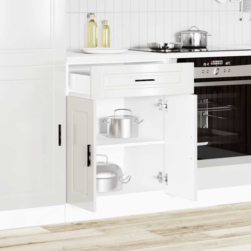 Kitchen Base Cabinet Porto High Gloss White Engineered Wood