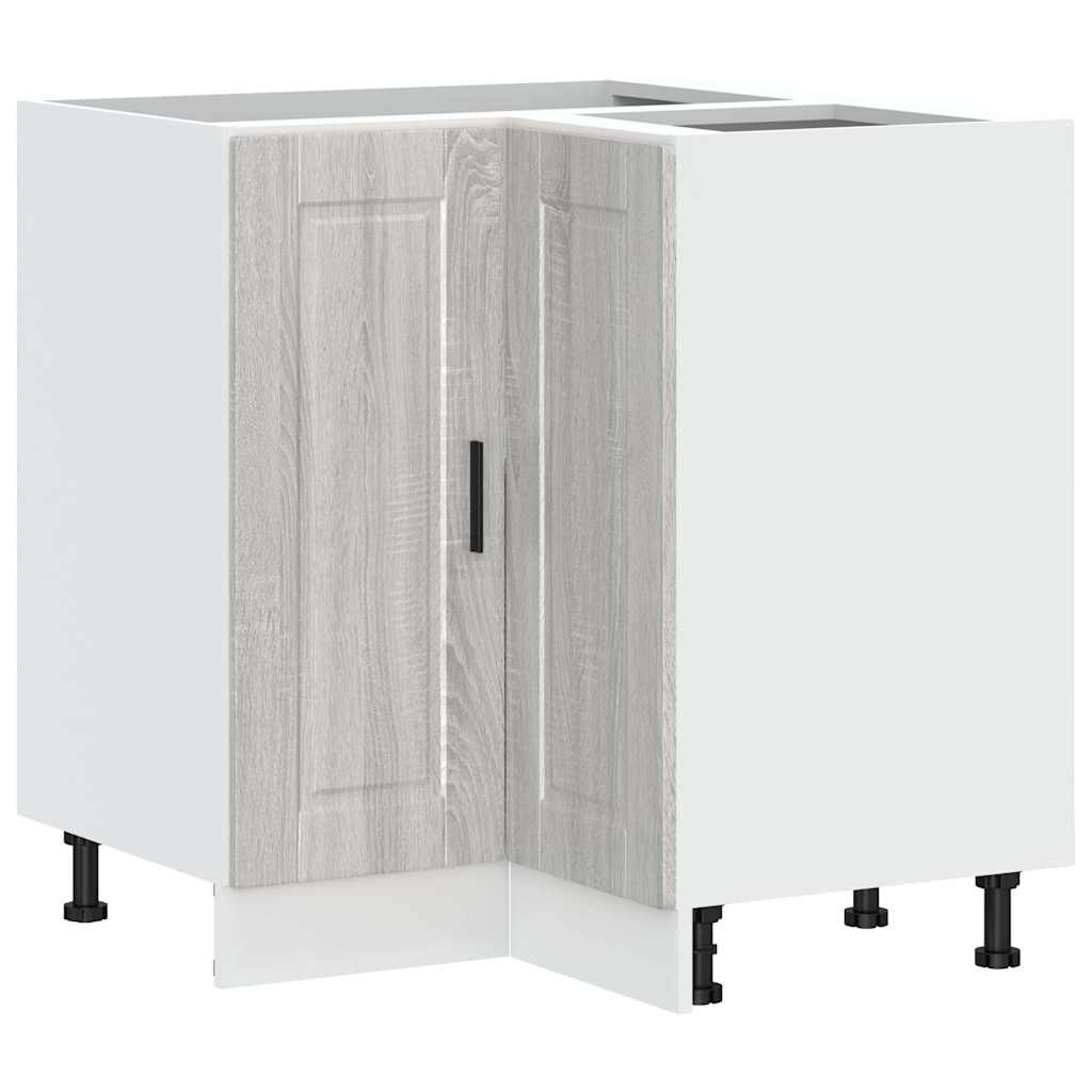 Kitchen Corner Base Cabinet Porto Grey Sonoma Engineered Wood