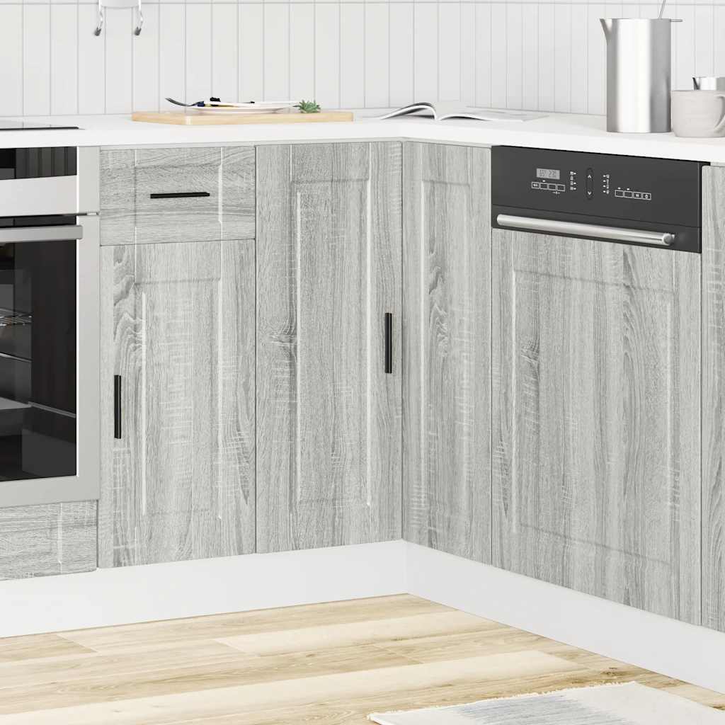 Kitchen Corner Base Cabinet Porto Grey Sonoma Engineered Wood