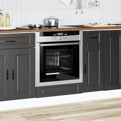 Oven Cabinet Porto Black Engineered Wood