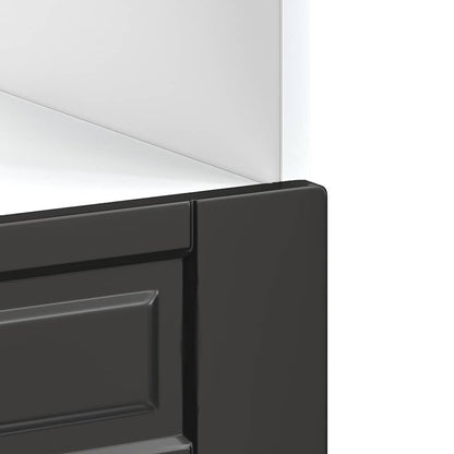 Oven Cabinet Porto Black Engineered Wood