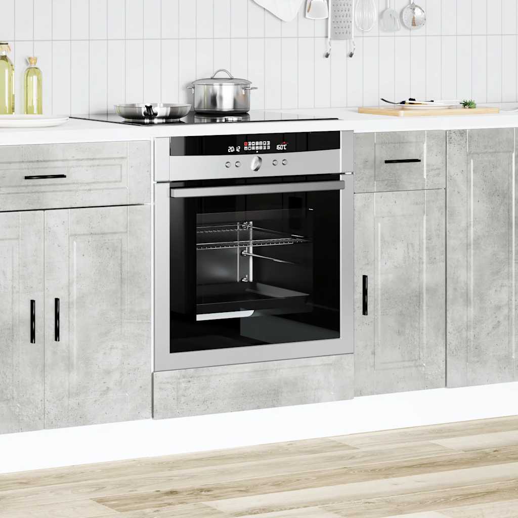 Oven Cabinet Porto Concrete Grey Engineered Wood