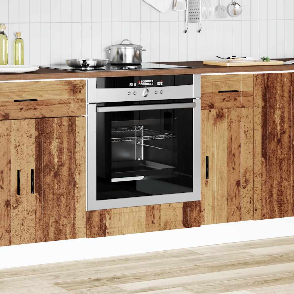 Oven Cabinet Porto Old Wood Engineered Wood