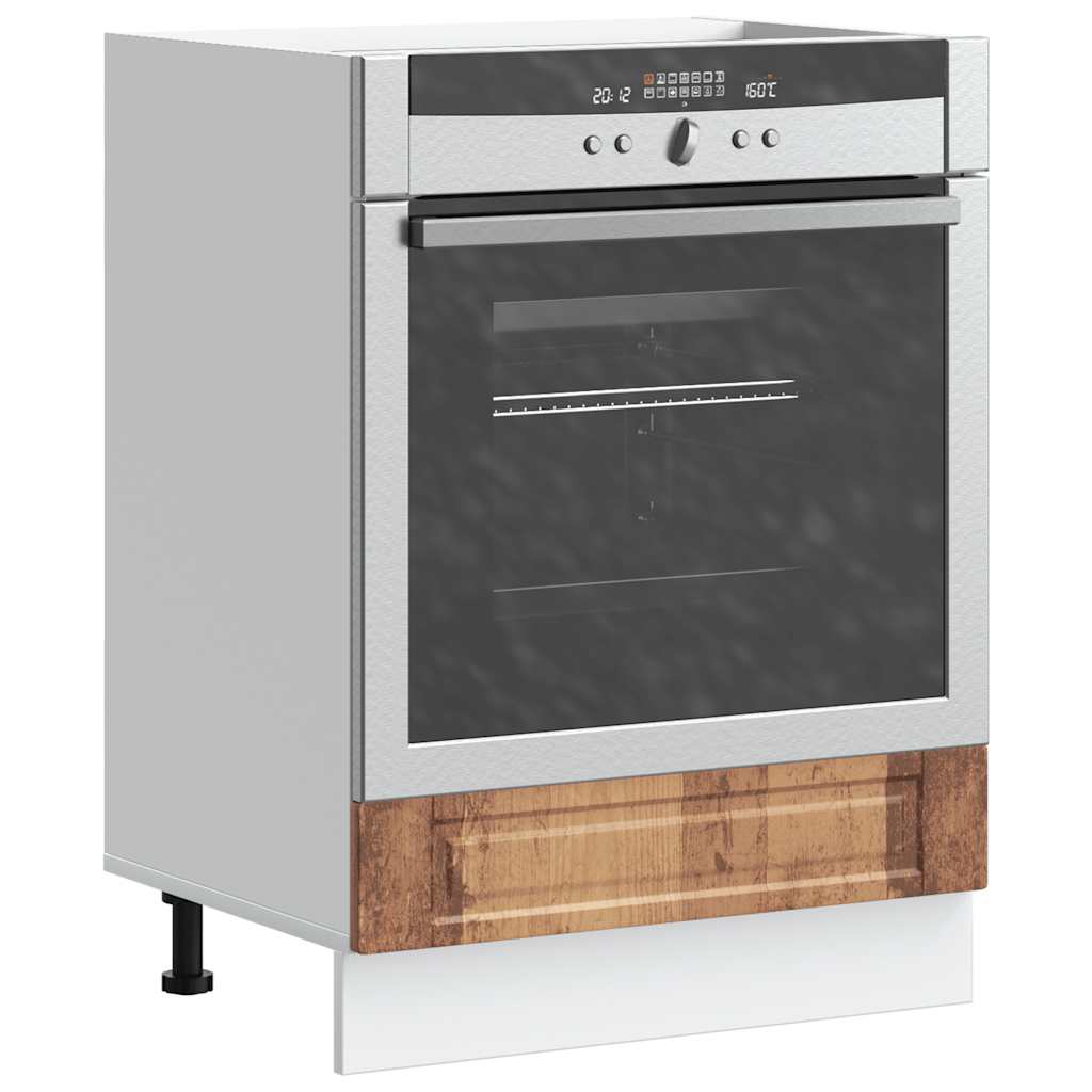 Oven Cabinet Porto Old Wood Engineered Wood