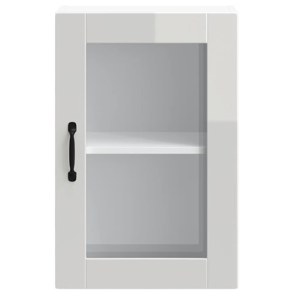 Kitchen Wall Cabinet with Glass Door Porto High Gloss White