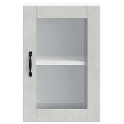 Kitchen Wall Cabinet with Glass Door Porto Concrete Grey