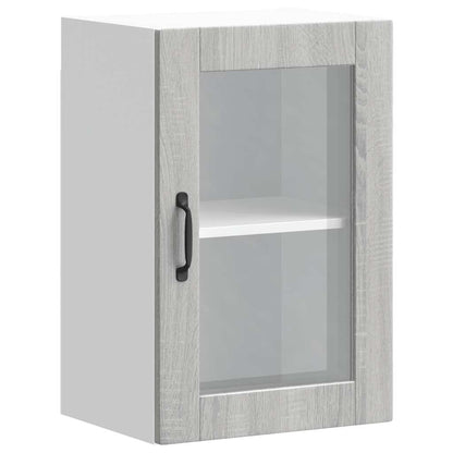 Kitchen Wall Cabinet with Glass Door Porto Grey Sonoma