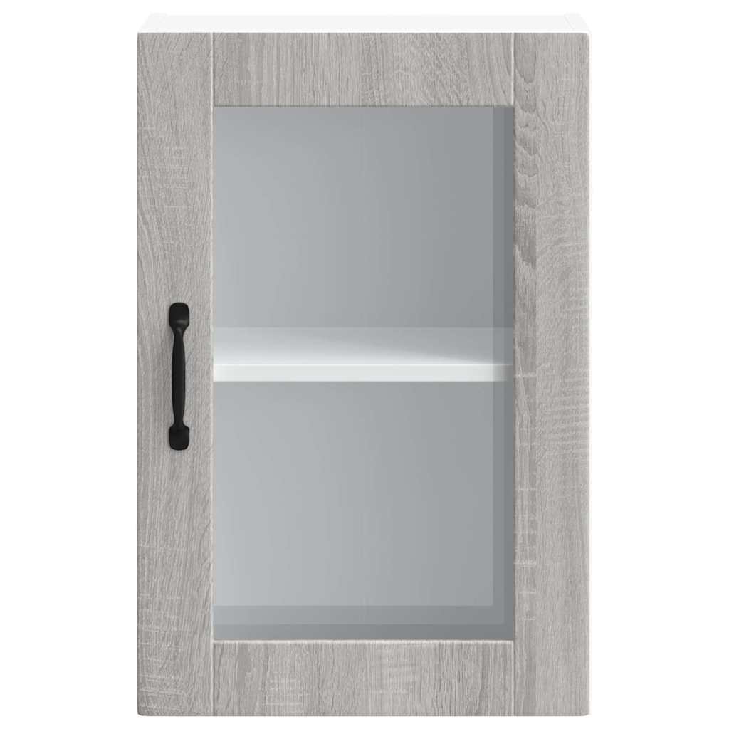 Kitchen Wall Cabinet with Glass Door Porto Grey Sonoma