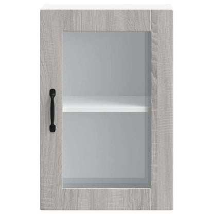 Kitchen Wall Cabinet with Glass Door Porto Grey Sonoma