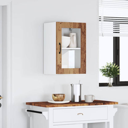 Kitchen Wall Cabinet with Glass Door Porto Old Wood