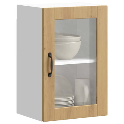 Kitchen Wall Cabinet with Glass Door Porto Artisan Oak