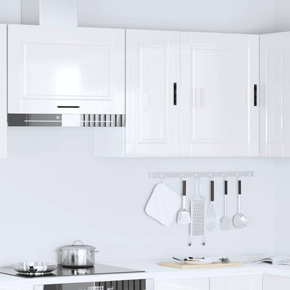 Kitchen Wall Cabinet Porto High Gloss White Engineered Wood