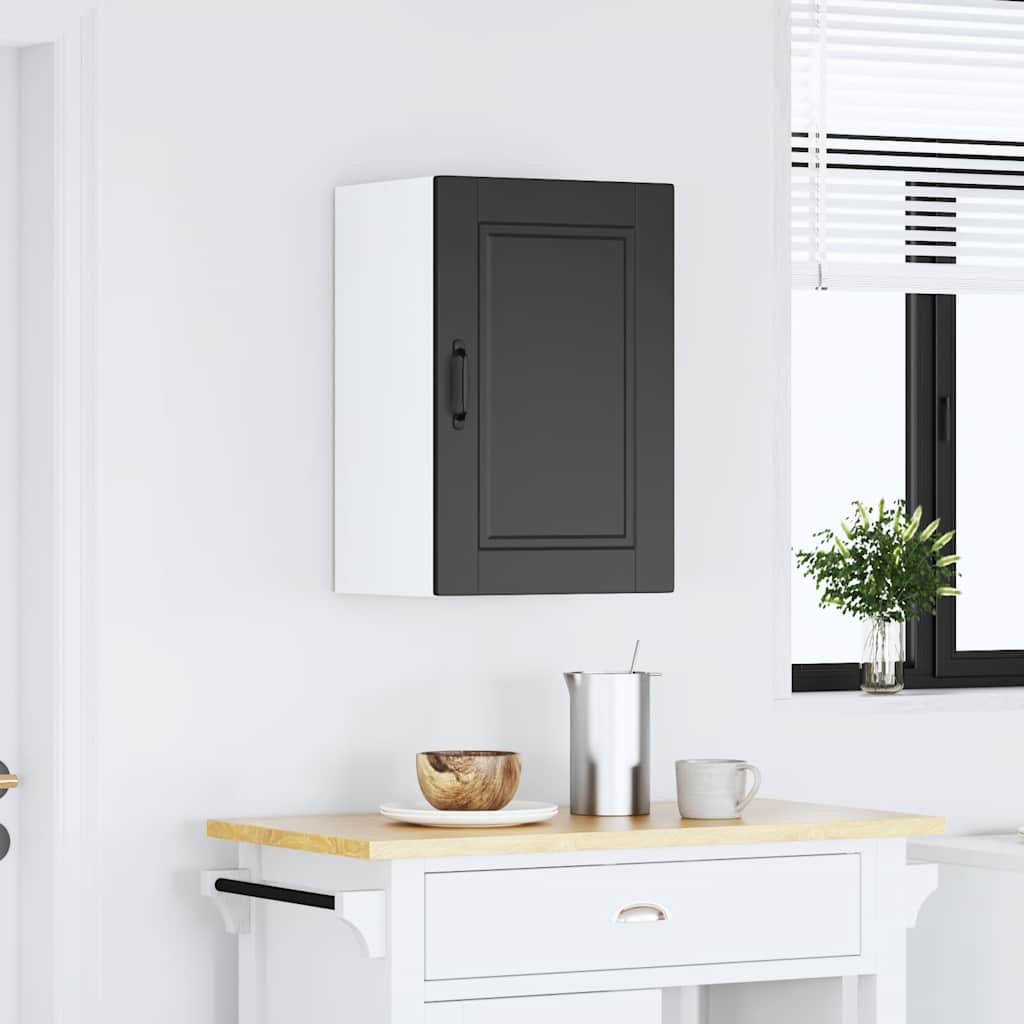 Kitchen Wall Cabinet Porto Black Engineered Wood