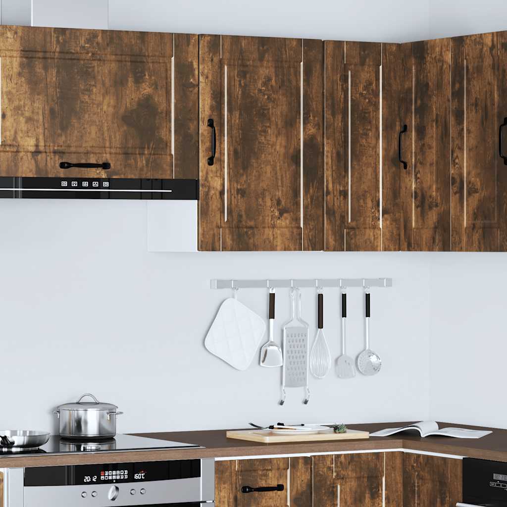 Kitchen Wall Cabinet Porto Smoked Oak Engineered Wood