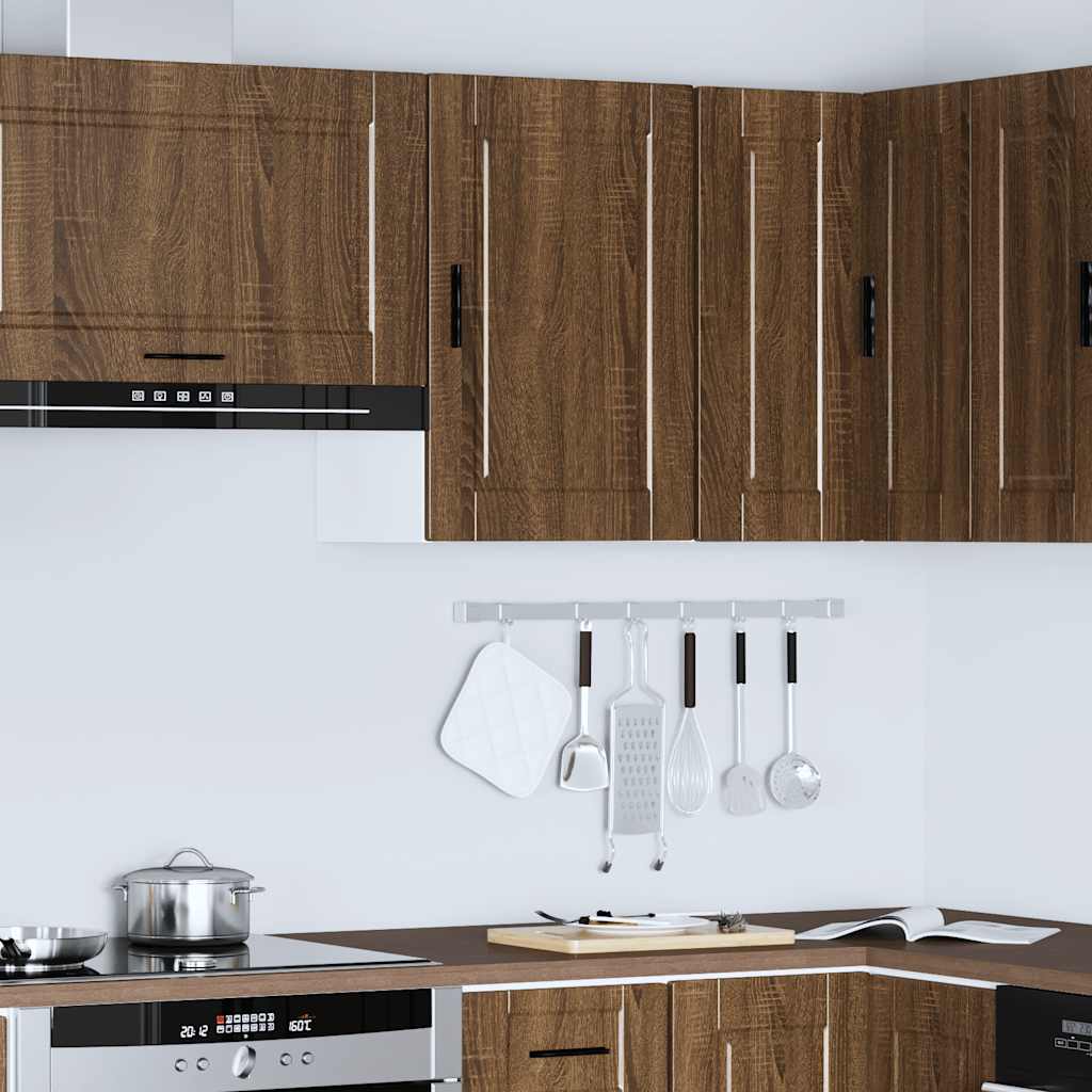 Kitchen Wall Cabinet Porto Brown Oak Engineered Wood