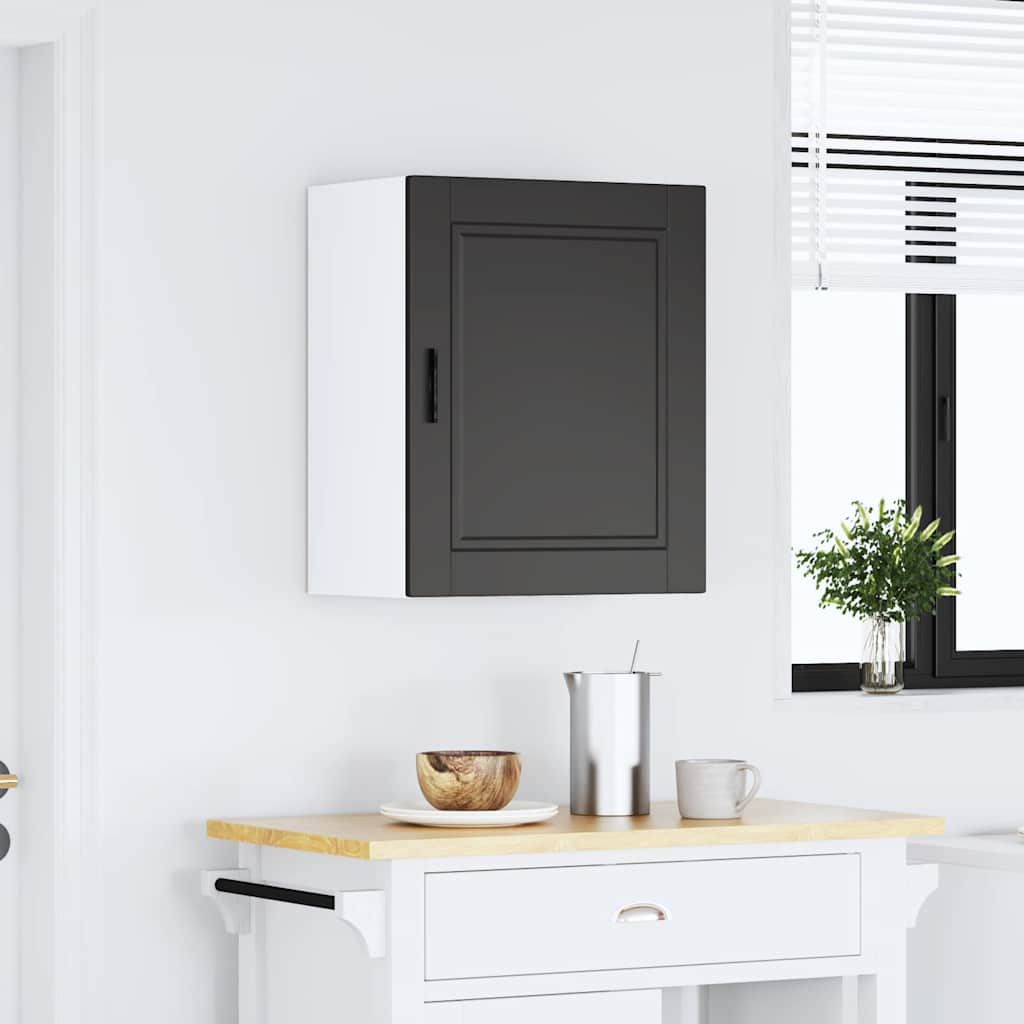 Kitchen Wall Cabinet Porto Black Engineered Wood