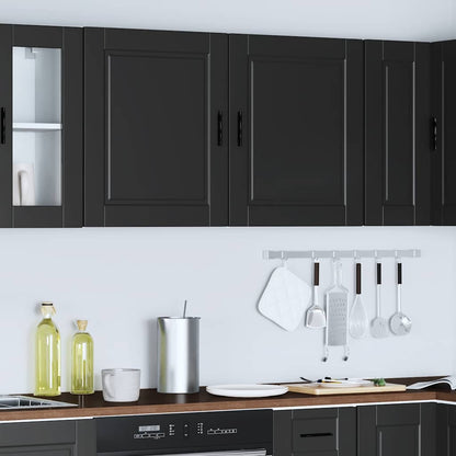 Kitchen Wall Cabinets 2 pcs Porto Black Engineered Wood