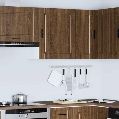 Kitchen Wall Cabinet Porto Brown Oak Engineered Wood