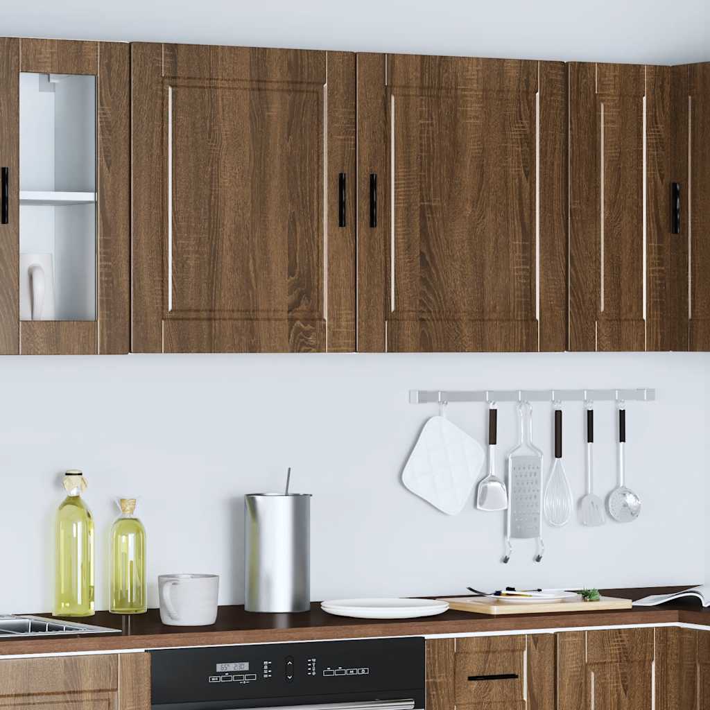 Kitchen Wall Cabinets 2 pcs Porto Brown Oak Engineered Wood