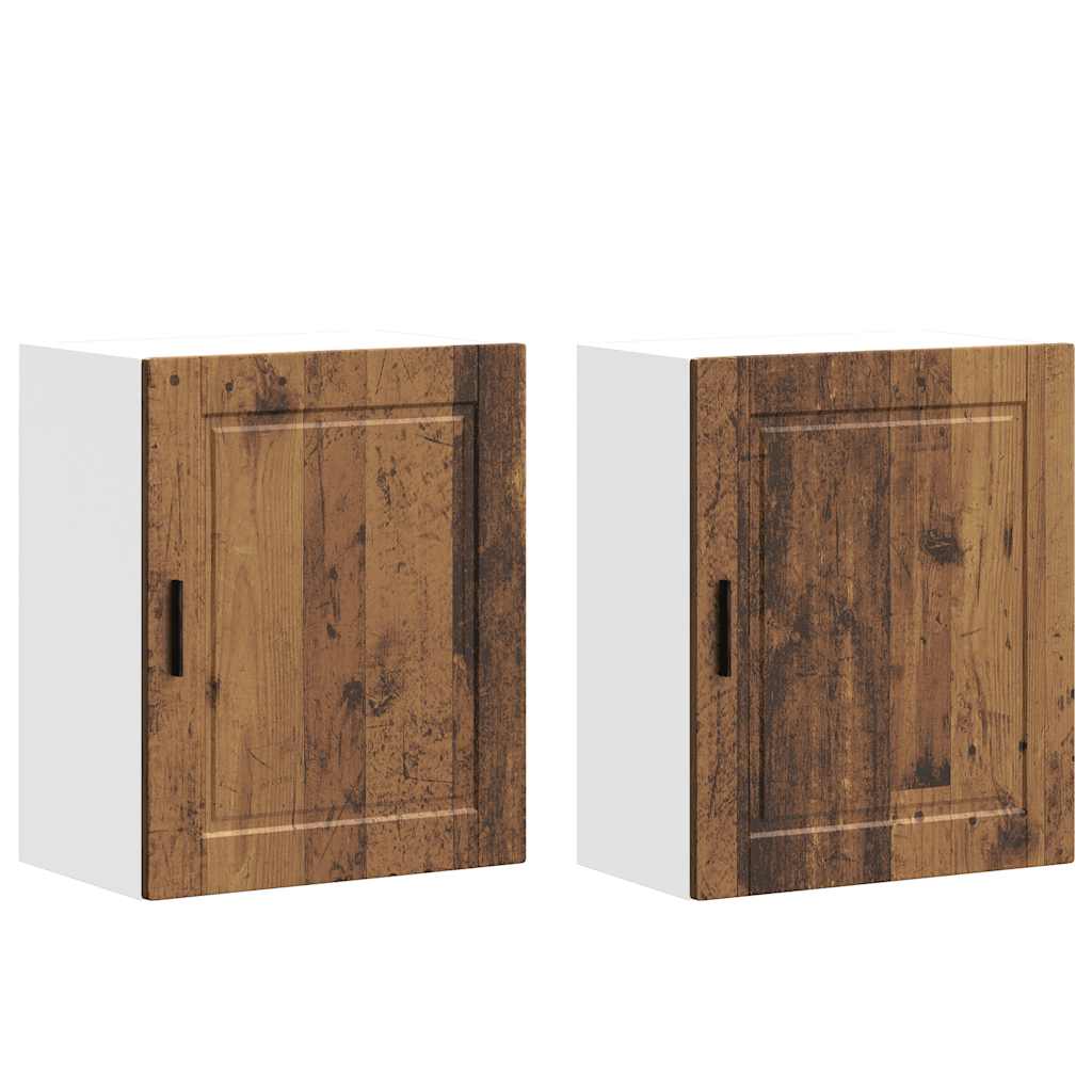 Kitchen Wall Cabinets 2 pcs Porto Old Wood Engineered Wood