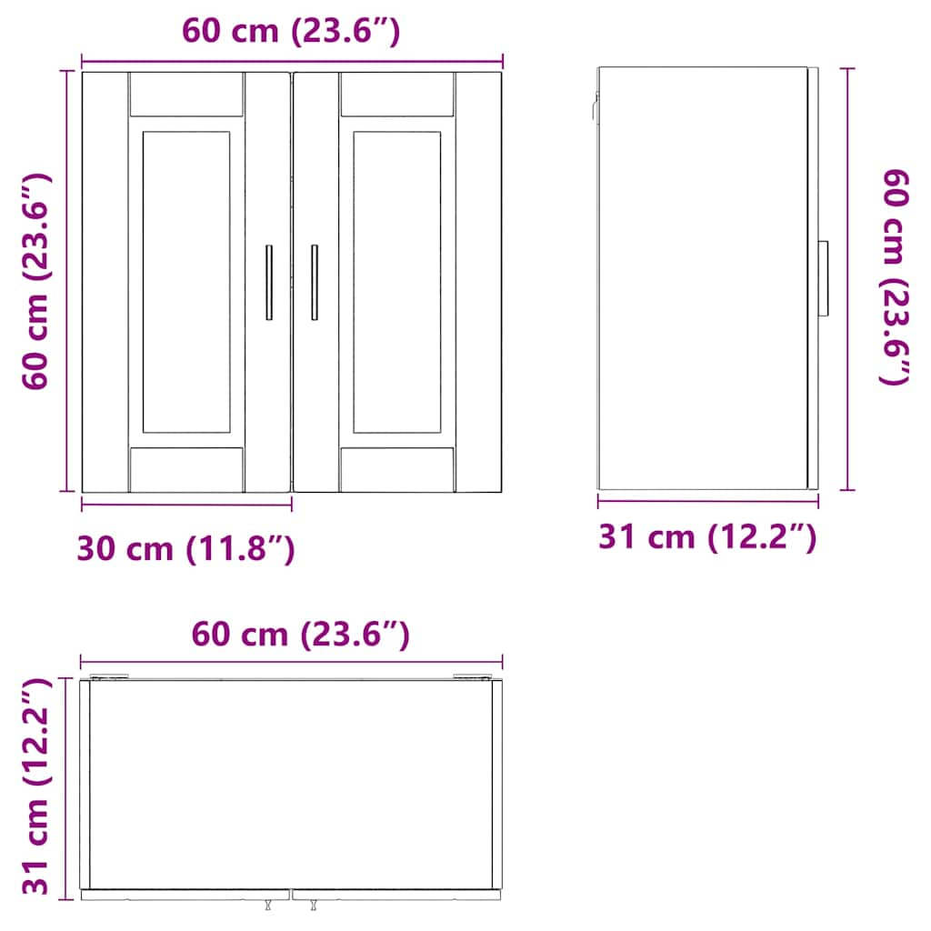 Kitchen Wall Cabinet Porto White Engineered Wood