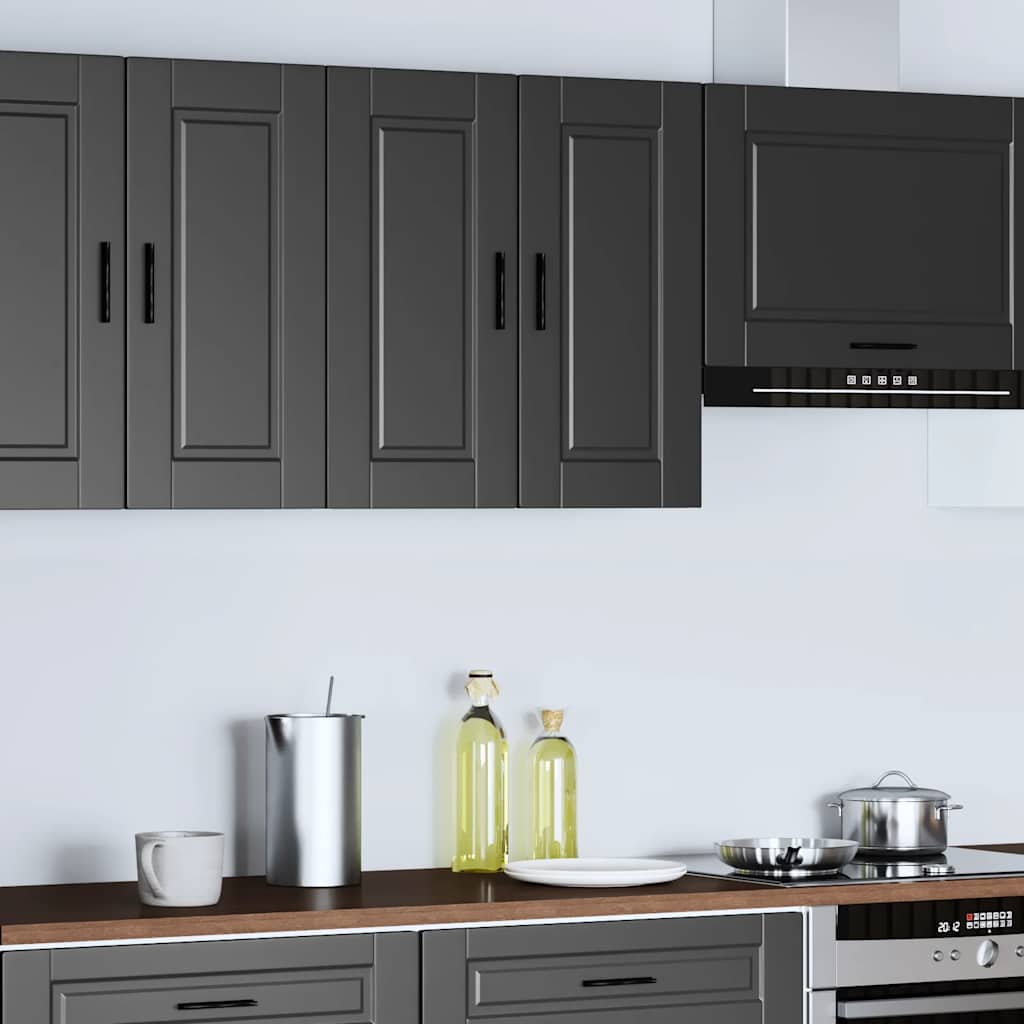 Kitchen Wall Cabinet Porto Black Engineered Wood